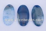 NGP927 5PCS 30*55mm oval agate druzy geode gemstone pendants