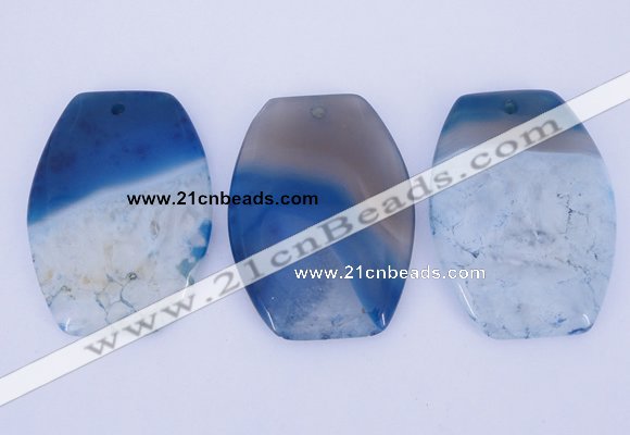 NGP929 5PCS 40*54mm flat drum agate druzy geode gemstone pendants