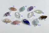 NGP9708 9*15mm arrowhead-shaped  mixed gemstone pendants wholesale
