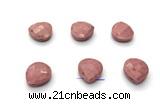 NGP9863 13*14mm faceted flat teardrop pink wooden jasper pendant