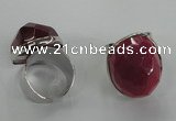NGR01 18*25mm - 22*28mm faceted nuggets agate gemstone rings