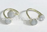 NGR1085 8mm coin aquamarine gemstone rings wholesale