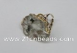 NGR124 30*40mm - 35*45mm freeform plated druzy quartz rings