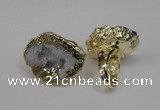 NGR125 30*40mm - 35*45mm freeform plated druzy quartz rings