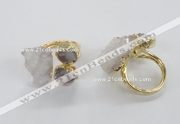 NGR148 8*10mm - 15*20mm nuggets druzy quartz rings wholesale