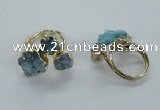 NGR152 8*10mm - 15*20mm nuggets druzy quartz rings wholesale