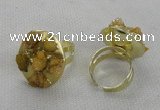 NGR176 25*30mm druzy agate gemstone rings wholesale