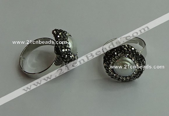 NGR2000 20*20mm flower pearl rings wholesale