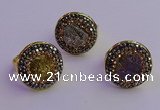 NGR2150 20mm - 22mm coin plated druzy agate gemstone rings
