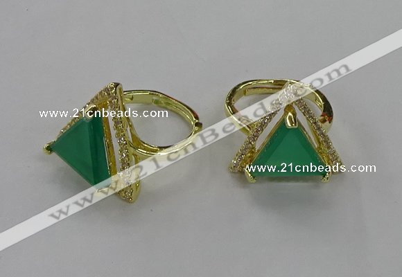 NGR275 14*14mm triangle agate gemstone rings wholesale
