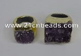 NGR311 25*40mm - 30*35mm freeform druzy amethyst gemstone rings