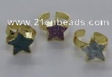 NGR319 15*15mm - 16*16mm star druzy agate gemstone rings
