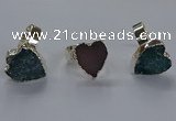 NGR333 13*18mm - 15*20mm heart druzy agate gemstone rings