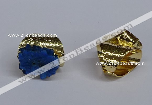 NGR389 18*25mm - 22*28mm freeform druzy agate gemstone rings