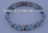 SSB117 8.3 inches 12mm width 304 stainless steel & plastic beads