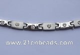 SSN07 19.5 inches 304 stainless steel inlaid with rhinestones necklace