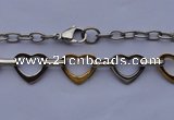 SSN32 21 inches 304 stainless steel heart chain necklace wolesale