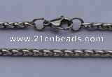SSN47 19.5 inches 2mm width 304 stainless steel necklace wolesale