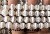 CAA6162 15 inches 10mm faceted round electroplated Tibetan Agate beads