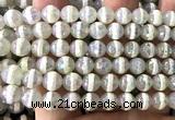 CAA6166 8mm faceted round AB-Color electroplated Tibetan Agate beads