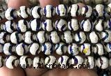 CAA6197 10mm faceted round AB-Color electroplated Tibetan Agate beads