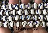 CAA6198 12mm faceted round AB-Color electroplated Tibetan Agate beads