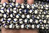 CAA6201 mm faceted round AB-Color electroplated Tibetan Agate beads