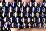 CAA6237 10mm faceted round AB-Color electroplated Tibetan Agate beads