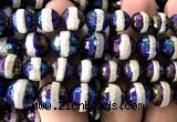 CAA6238 12mm faceted round AB-Color electroplated Tibetan Agate beads