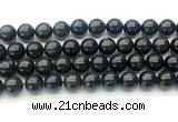CAE324 15.5 inches 12mm round astrophyllite gemstone beads