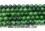 36 Inch Natural Russian Jade Round Beaded Necklace 8mm Purple Gemstone Choker