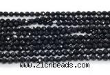 CON121 15.5 inches 3mm faceted round black onyx gemstone beads