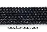 CON123 15.5 inches 5mm faceted round black onyx gemstone beads