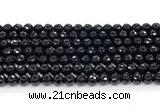 CON124 15.5 inches 6mm faceted round black onyx gemstone beads