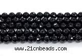 CON126 15.5 inches 10mm faceted round black onyx gemstone beads