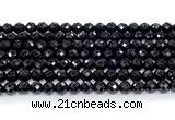 CON131 15.5 inches 6mm faceted round black onyx gemstone beads