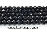 CON133 15.5 inches 10mm faceted round black onyx gemstone beads