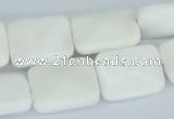 CAA08 15.5 inches 15*20mm faceted rectangle white agate gemstone beads