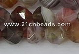 CAA1009 15.5 inches 10mm faceted nuggets botswana agate beads