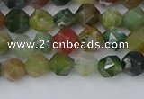 CAA1026 15.5 inches 6mm faceted nuggets Indian agate beads