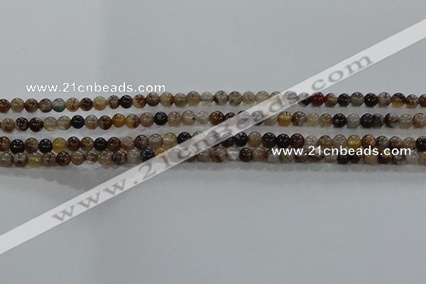 CAA1035 15.5 inches 4mm round dragon veins agate beads wholesale