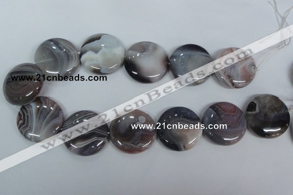 CAA107 15.5 inches 30mm coin botswana agate gemstone beads