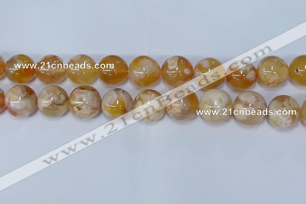 CAA1076 15.5 inches 16mm round sakura agate gemstone beads