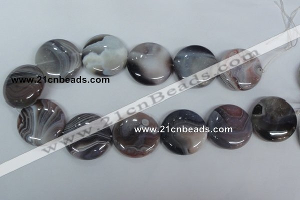 CAA109 15.5 inches 40mm coin botswana agate gemstone beads