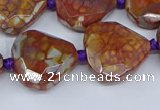 CAA1135 18*20mm - 25*35mm faceted freeform dragon veins agate beads