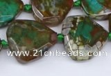 CAA1139 18*20mm - 25*35mm faceted freeform dragon veins agate beads