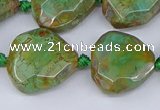 CAA1140 18*20mm - 25*35mm faceted freeform dragon veins agate beads