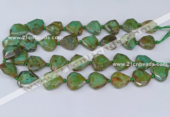 CAA1140 18*20mm - 25*35mm faceted freeform dragon veins agate beads