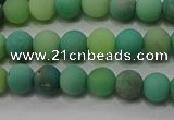 CAA1150 15.5 inches 4mm round matte grass agate beads wholesale