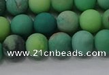 CAA1151 15.5 inches 6mm round matte grass agate beads wholesale